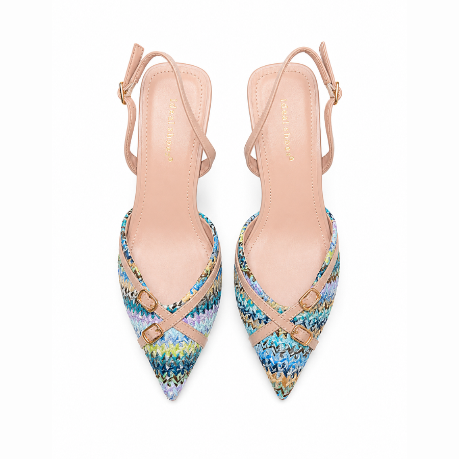 Escarpins Slingback Élégance Tressée – Multicolore