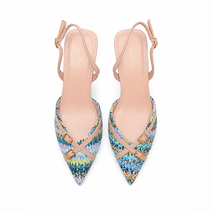 Escarpins Slingback Élégance Tressée – Multicolore
