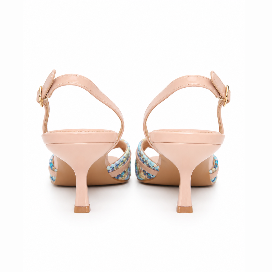 Escarpins Slingback Élégance Tressée – Multicolore