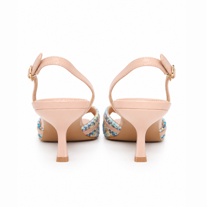 Escarpins Slingback Élégance Tressée – Multicolore